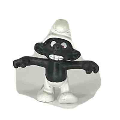 Smurfs Angry Smurf Black Teeth 20007 Red Eyes Mean Rare Vintage Figure Pvc Toy