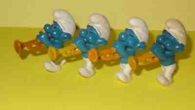 Smurfs Lot of 4 Big Band Jazz Trumpet Players Smurf 20047 Rare Vintage Figurines