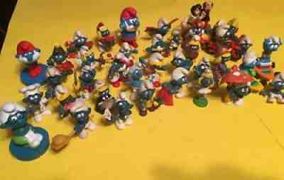 39 Different VINTAGE SMURFS FIGURE SCHLEICH LOT