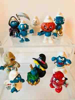 Smurfs Halloween Figures 10 pc set Schleich Dracula Mummy Ghost Witch BONUS lot