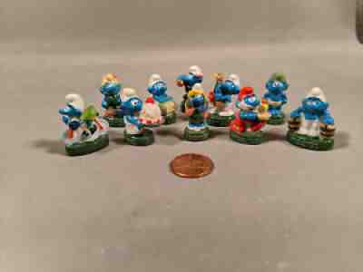 10 Ecological Smurf Porcelain Miniatures French Feves