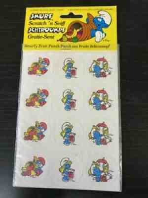 Vintage 80s peyo Smurf Puffy Stickers SEALED smurfs cartoon gargamel stick  ons