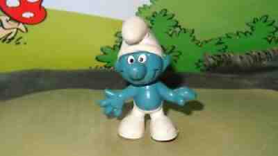 Smurfs Normal Smurf 1965 w/ Very Rare JUBILEE STAMP 20002 Vintage Figure