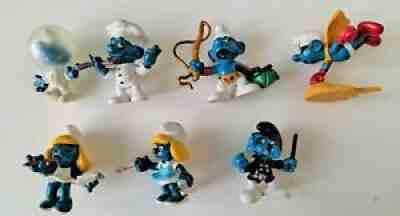 VINTAGE 80s Smurfs Astro Smurf Mixed LOT -Â  includes Police and Nurse Smurfette