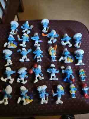 Lot of 27 Smurf PVC Figures Happy Meal Toys McDonald's 2011 & 2013 Cake Toppers