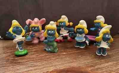 Vintage Smurf a set of 7. Bunny, mermaid, nurseï¿¼. Lot#B104