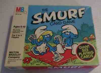Vintage 1982 Smurfs Card Game UNOPENED Milton Bradley Peyo Cartoon Toy 80's Blue