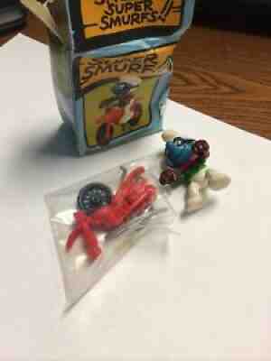 Vintage 1983 Motocross Super Smurf Figurine