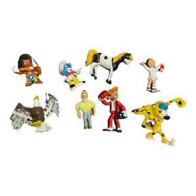 Lot of 8 Assorted Figures from Belgian French Comics Cake Toppers Spirou Smurf