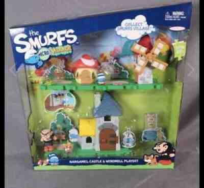 The Smurfs Micro Village GARGAMEL Castle & Windmill Set by Jakks - RARE NIP