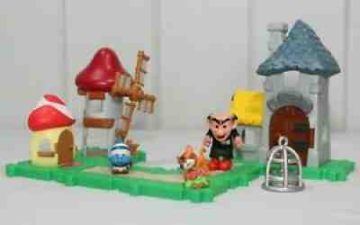 The Smurfs Micro Village GARGAMEL Castle & Windmill Set by Jakks - RARE