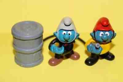 Smurfs Fireman Super Smurf Firefighter BOTH VARIATIONS 40216 Vintage Figurines