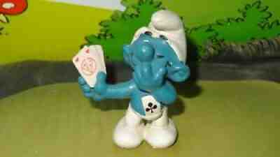 Smurfs - ASS Variation - Card Smurf Jokey Cheating at Cards Rare Vintage Figure