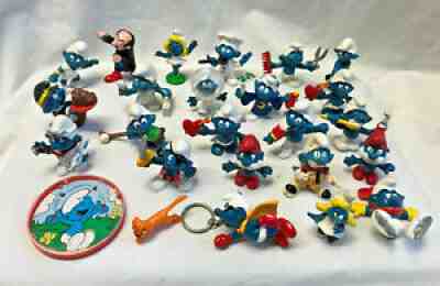 Vtg 60s 70s 80s Schleich Peyo PVC Smurf Lot 1965 Astronaut Gargamel Azrael Dr