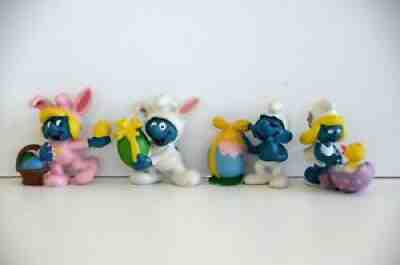 4 Easter Smurfs 20496 20497 20489 20490 Smurfette with Chick Bunny Suit Egg