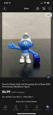 Smurfs Albert Heijn AH Smurf Rare Miniature Figure Custom Lot 