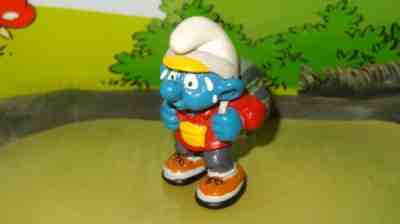 Smurfs Hiker Backpack Smurf Hiking Mountain Climber 20473 Rare Vintage Figurine