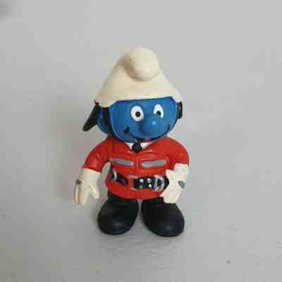 Smurfs 20465 Fireman Smurf Firefighter Rare Vintage Figure PVC Toy Figurine Peyo