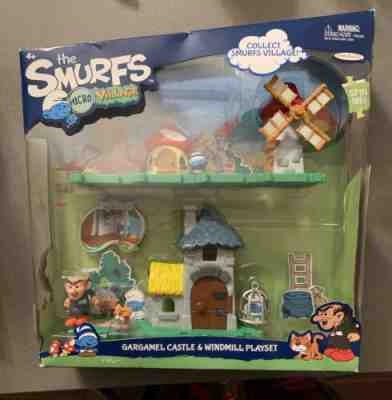 Smurfs Micro Village Gargamel Castle & Windmill Playset Rare Sealed
