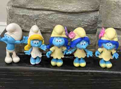 Complete Set 5 The Lost Village Smurfs Smurfette Smurf Blossom & Other Girls