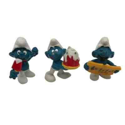 Smurf Figures, Music, Baking, Ice Cream, Rare 1980s Toys Cake Toppers Lot