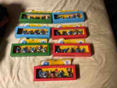 vintage german Schieich smurfs full set of 7 boxes SUPER RARE