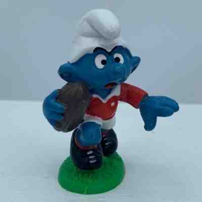 Smurfs Rare Wales Rugby Figure 1980 W Germany Smurf Schleich Peyo PVC Figurine