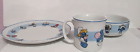 SMURFS 1982 PORCELAIN PLATE BOWL MUG 3 piece breakfast set WallaceBerrie