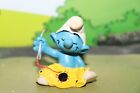 The Smurfs Tailor Smurf Sewing Thread Needle Sweater Vintage Display Rare Figure