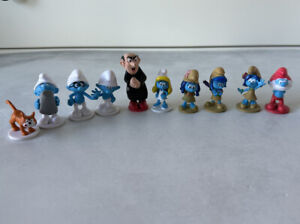 Smurfs Lot of 10 Figures Peyo Gargamel Azrael Papa Smurf PVC Cake Toppers?