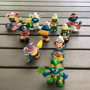 Vintage Holiday Smurf Lot Halloween Thanksgiving Christmas St Patrick Easter- 10