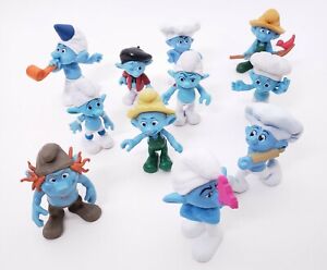 Smurf Toy Action Figures Lot of 11 Peyo 2011 McDonalds 2013 Baker Farmer Hackus