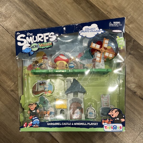 The Smurfs Micro Village Gargamel Castle & Windmill Playset - Series 2