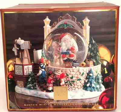 Lenox Holiday Village Light Motion Musical Santa’s Winter Wonderland Snow Globe