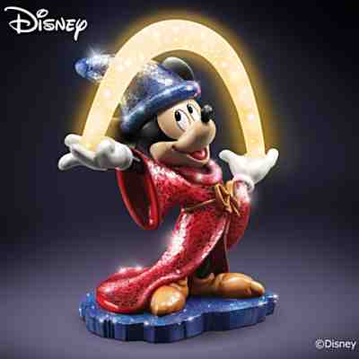 Bradford Exchange Mosaic Sorcererâ??s Apprentice Mickey Mouse With Lighted Arc