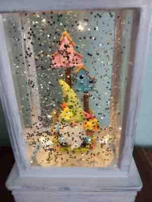 Spring easter gnome light up snowglobe lantern HTF target easter decor