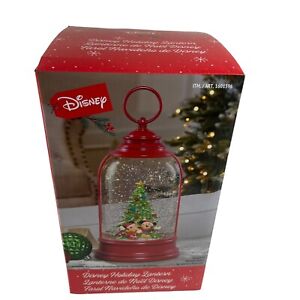 Disney Holiday Lantern Mickey Mouse Christmas Snow Water Globe Glitter 2023 Red