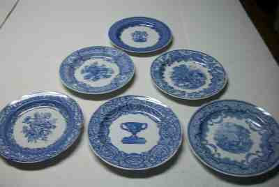 Vtg SPODE BLUE ROOM COLLECTION 6 Display Plates WARWICK PORTLAND SEASONS RURAL