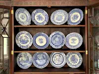 12 SPODE BLUE ROOM Plates UNUSED- Exc Con.  