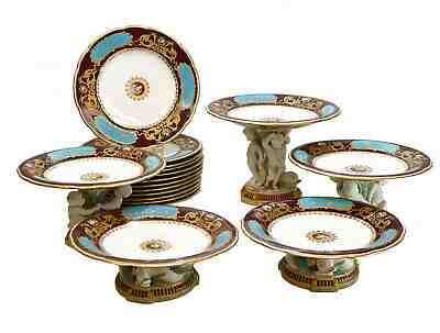 Incredible Copeland Spode England Porcelain Dessert Service for 12, circa 1870