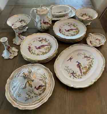 SPODE Chelsea Bird 24 Pieces Gold ENGLAND Set