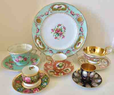 Set of KPM, Hammerlsey, Sevres, Spode, Rosenthal Cup, Minton Plate