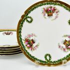 Spode Copeland Hand Painted Roses and Laurel Garland Plates – Set of 6