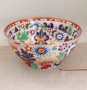 Rare Spode Pottery Earthenware Imari Chrysanthemum Bowl Antique English Copeland