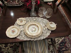 5pc place setting, Spode Golden Valley  12 sets, Made in England, 22K gold trim