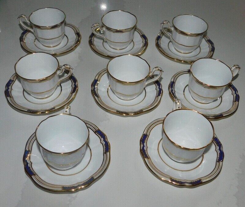 Spode Copeland's 'Stafford Blue Leaf' DEMITASSE SETS - SET OF 8