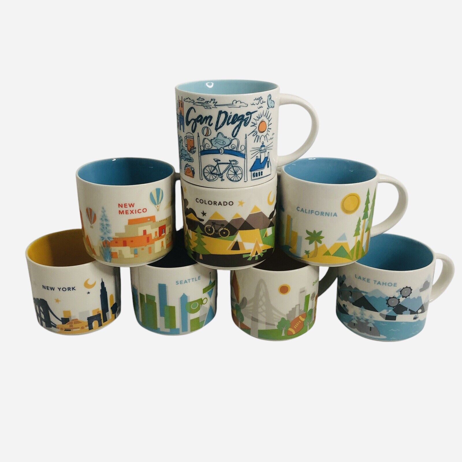 Starbucks You Are Here Been There Mugs Lot 8 San Diego Seattle ?NM Lake Tahoe ? - Sold on eBay February 19th, 2025 for $125.00