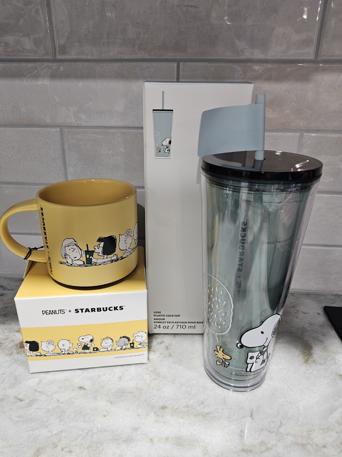 2025 Starbucks PEANUTS collection Coffee Mug and Plastic Cold Cup - Sold on eBay April 1st, 2025 for $100.00