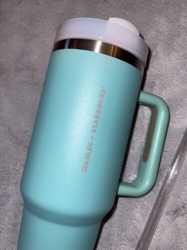 * Custom Made * Stanley X Starbucks TIFFANNY BLUE Flowstate Tumbler 40oz Cup - Sold on eBay June 9th, 2024 for $125.00