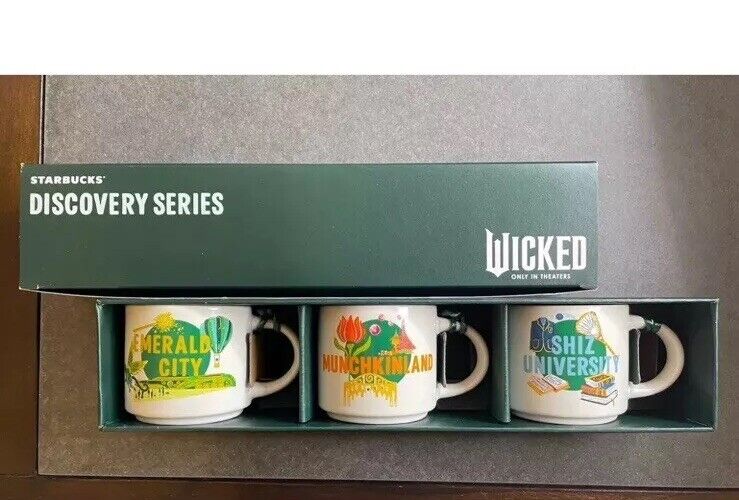 Starbucks Wicked Discovery Series Mini Mug Ornament Set of 3 - Universal Studios - Sold on eBay December 31st, 2024 for $74.00 (16 bids) 